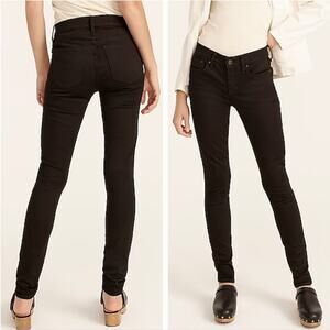J. CREW 8" Stretchy Toothpick Jeans in True Black Low Rise Size‎ 34 New!